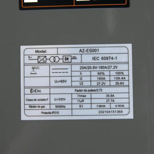 Aparat de sudura Almaz TB250B specificatii