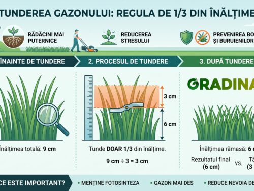 Care este înălțimea ideală la care se tunde gazonul?